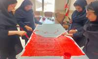 اجرای نقاشی روی پارچه با موضوع «قاتل نباش» به مناسبت هفته ملی جمعیت